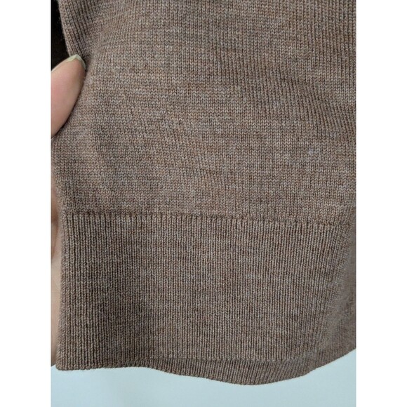 J.Crew Merino Wool Sweater Mens Sz L Brown V-Neck Classic Preppy Office EUC - Picture 3 of 7